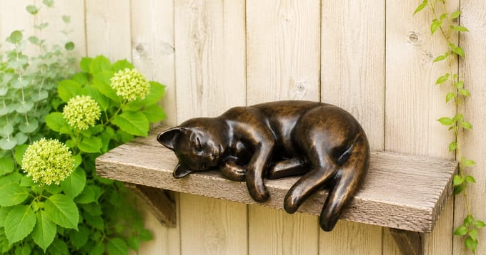Bronzen Beeld Kat Poes Slaapt
