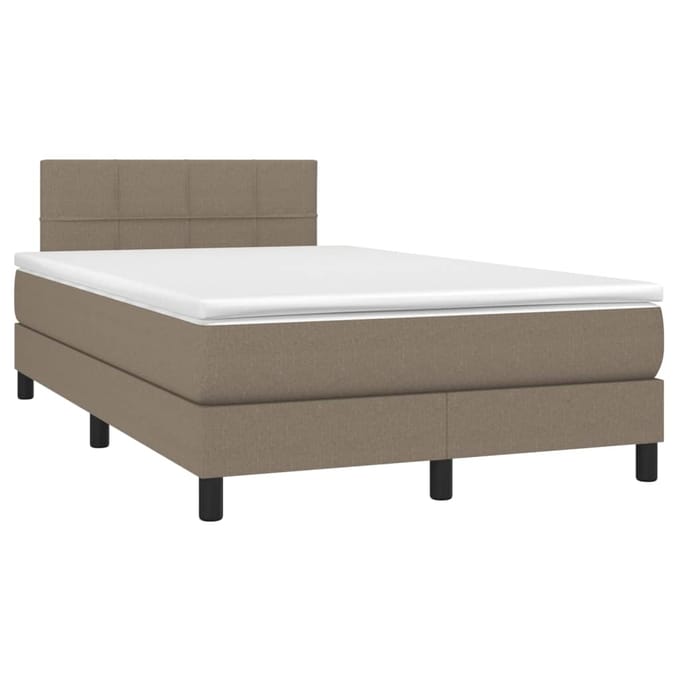 vidaXL - Boxspring - met - matras - stof - taupe - 120x200 - cm