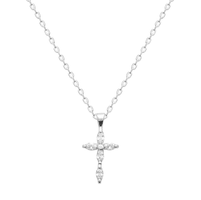 Montebello Ketting Larbi - 925 Zilver Gerhodineerd - Kruis - 23x12mm - 45cm