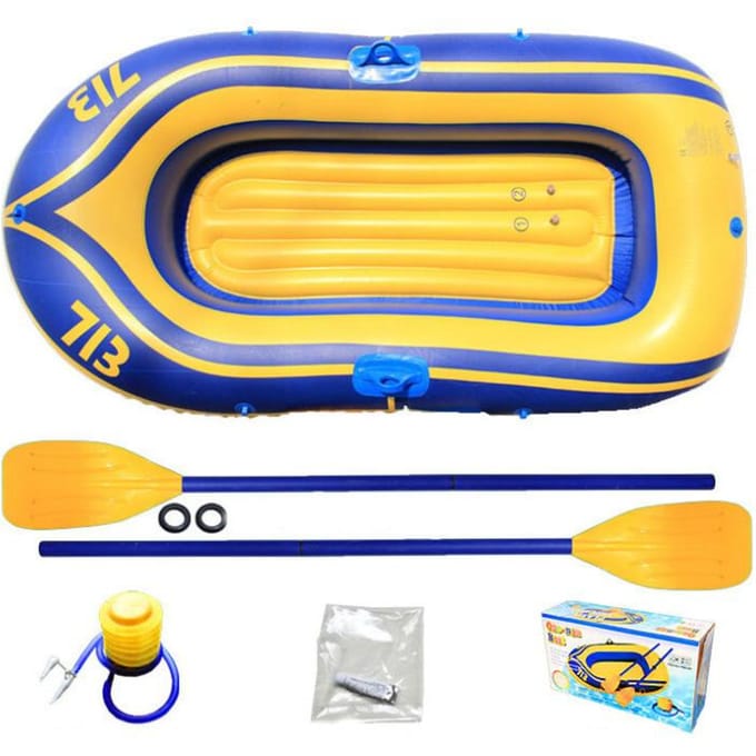 Dubbele Kajak Verdikte Opblaasbare Visboot Water Opblaasbare Boot Tweepersoons Rubberboot geel