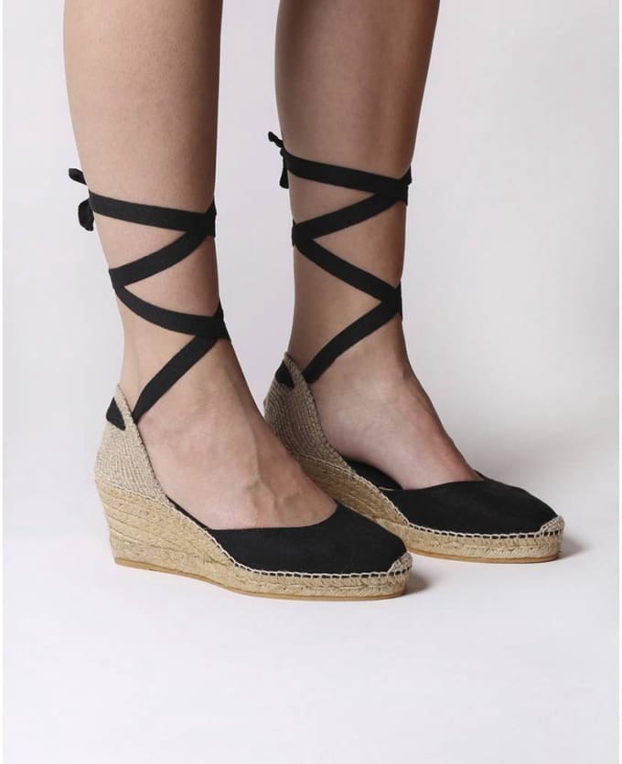 Valenciaanse espadrille met wigvormige zool en nerven | CALONGE