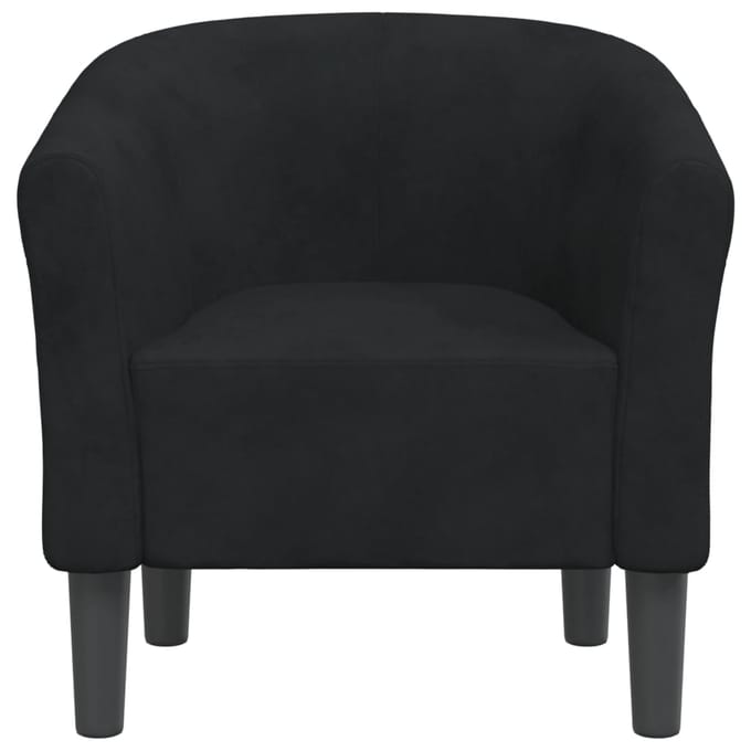 Vidaxl Clubfauteuil, Zwart, Bekleed met Fluweel