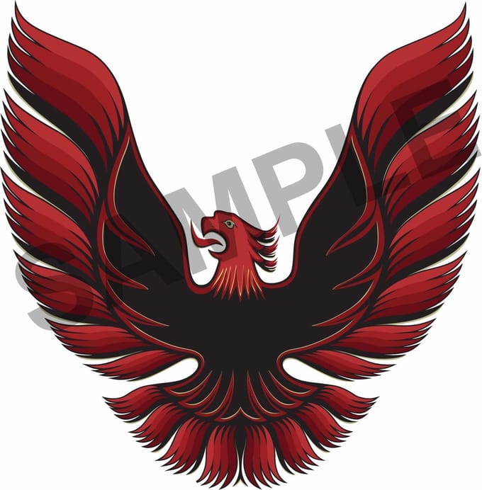 Pontiac Transam 1978-1981 Zijstickers Firebird replika Rood