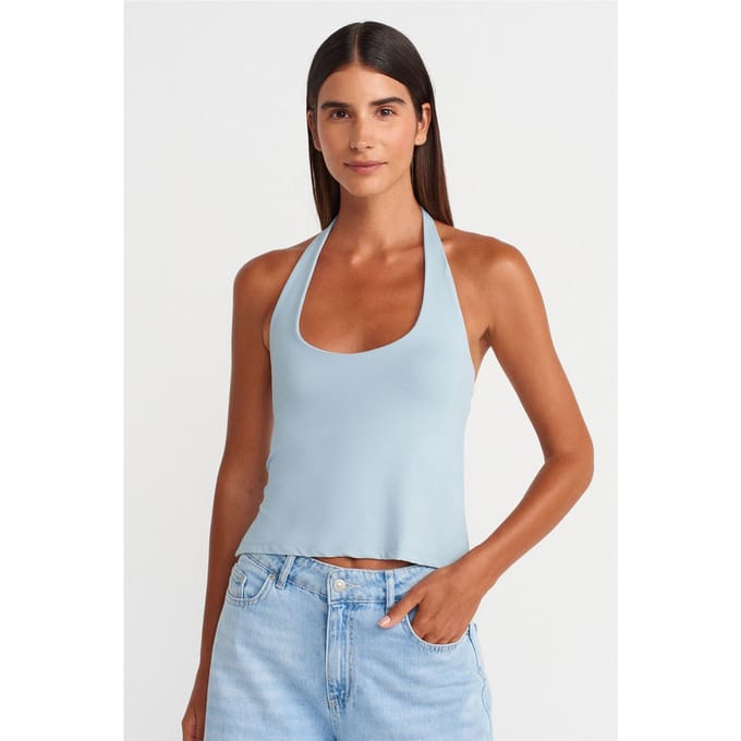 Slim Fit Halter Neck Cut-Out Top