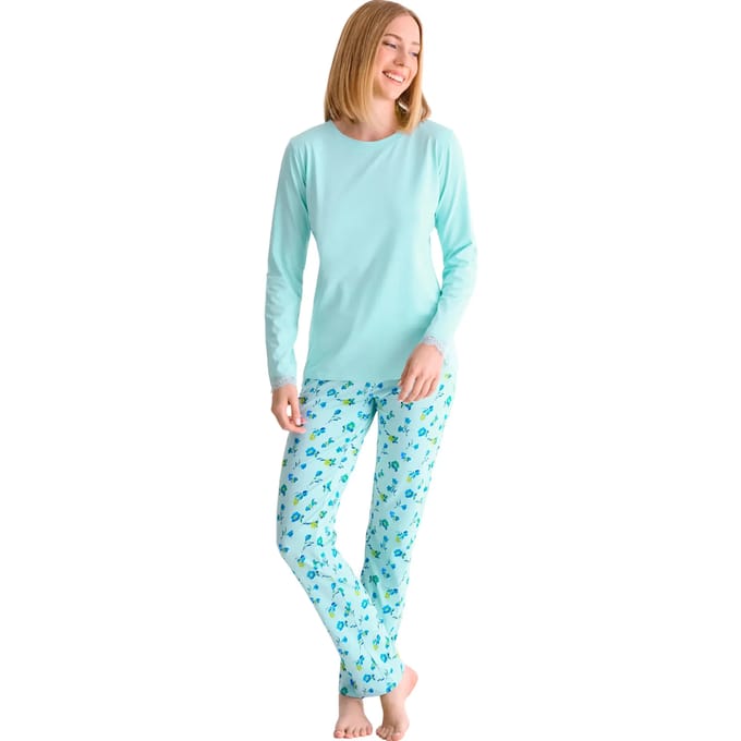 Pyjama met lange mouwen en broek voor dames Lisca Bloomy