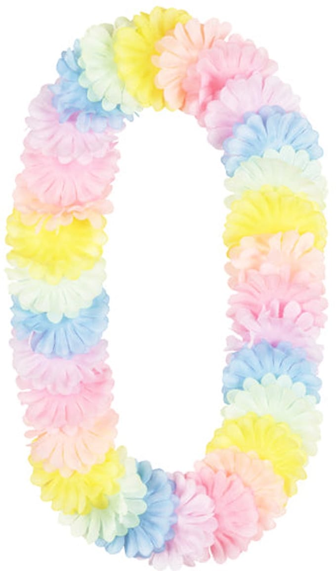 Hawaiiaanse bloemenkrans, pastelkleurig, 1,2 m