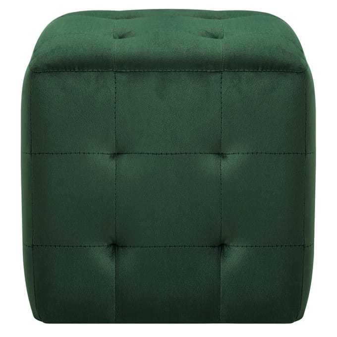 vidaXL - Poef - 2 - st - 30x30x30 - cm - fluweel - groen