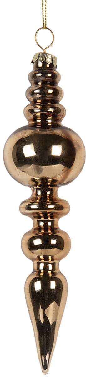 Clayre & Eef Kerstbal Overig Ø 4x16 cm Goudkleurig Glas Kerstballen