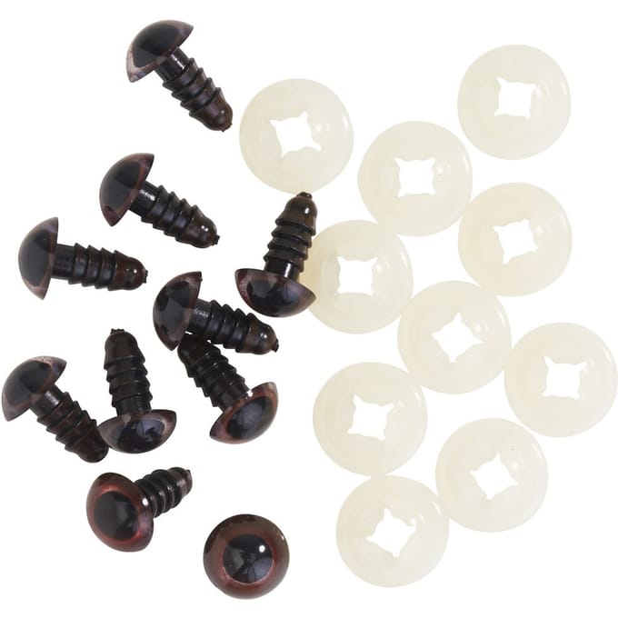Beren ogen bruin, Ø 9 mm, 10 stuks