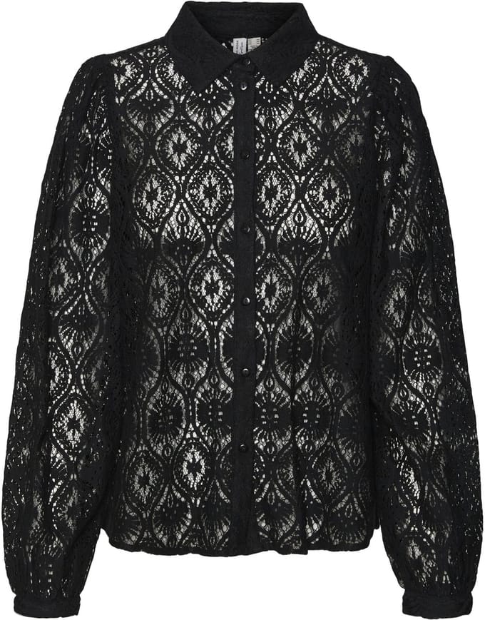 VERO MODA - VMOBENA L/S LACE SHIRT WVN BTQ - Dames - Blouses