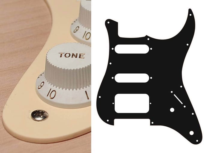 Boston ST-122-C pickguard, Stallion, SSH, 2 pot holes, 3-5 switch,1 ply, cream