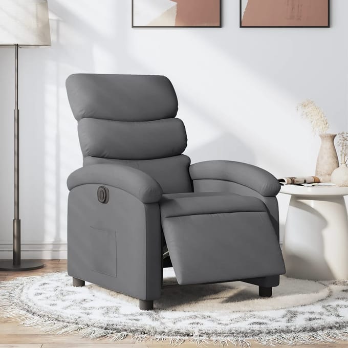 vidaXL - Fauteuil - elektrisch - verstelbaar - stof - donkergrijs