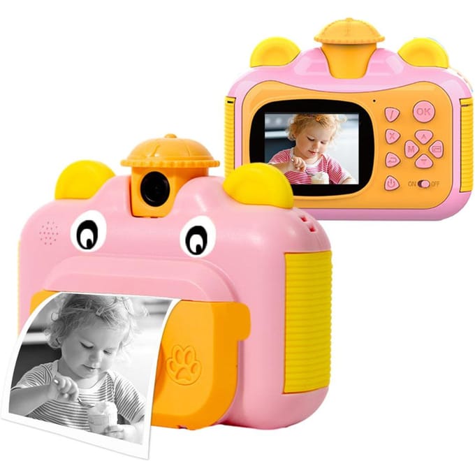 Leuke Kinderen Instant Camera 1080P Kinderen Digitale Camera Kinderen Instant Print Camera 12MP roze