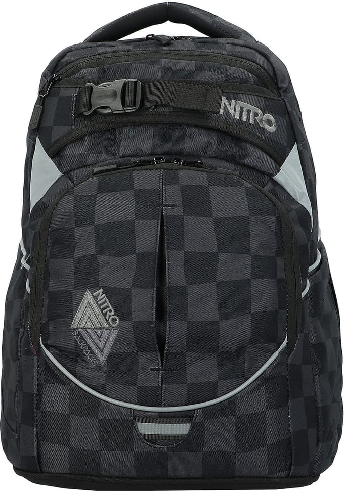NITRO Schoolrugzak Rugzak Daypacker Collection Superhero Backpack 30L Checker Zwart Veelkleurig