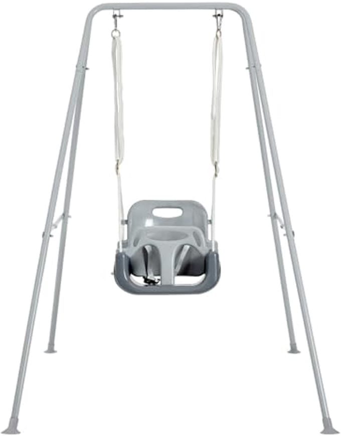 3-in-1 Swing Set voor Peuters met 4 Zandzakken - Grijs