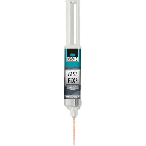 Bison Fast Fix² Vloeibaar metaal 10 g, 2-componentenlijm, metaal, reparatie, vulcapaciteit tot 5mm