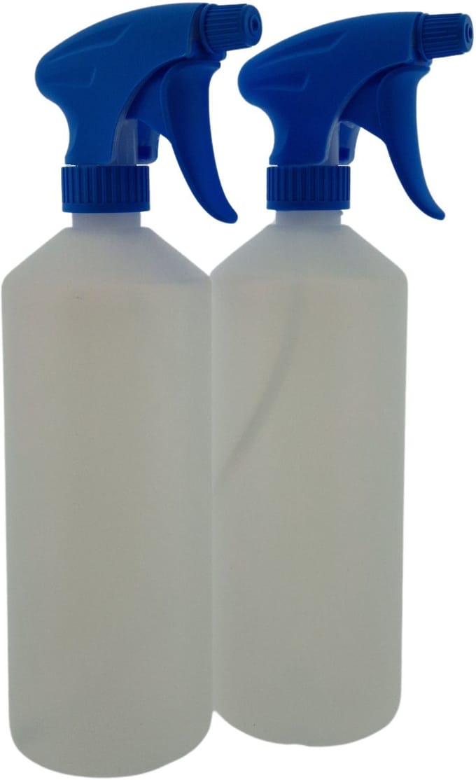Set van 2 lege sprayflacons 750ml | Professionele afsluitbare spraykop | Blauwe spraykop | Navulbaar