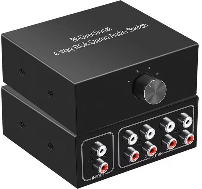 Bluetoolz® -  Audio Switch - 4 voudig bi-directioneel – BT-AS 204 - zwart