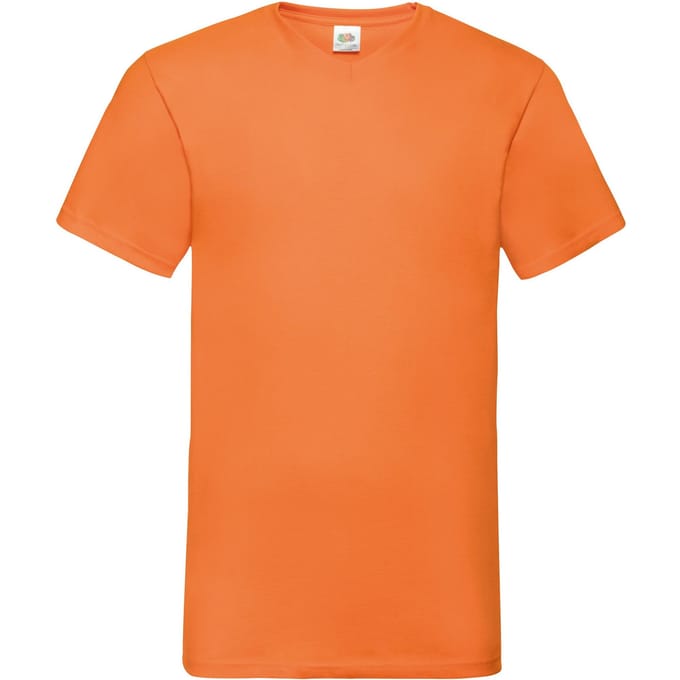 Fruit Of The Loom Heren Valuegewicht V-hals, T-shirt met korte mouwen. (Oranje)