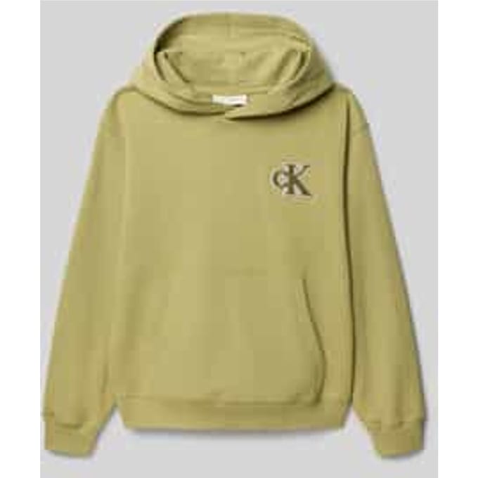 Hoodie met labelstitching en kangoeroezak