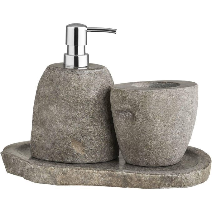 Gara Bathroom Set, Storage Cup, Soap Dispenser, Tray