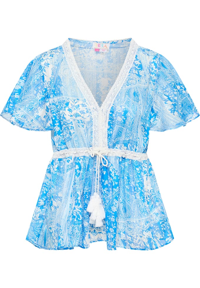 IZIA Blouse Dames blauw wit