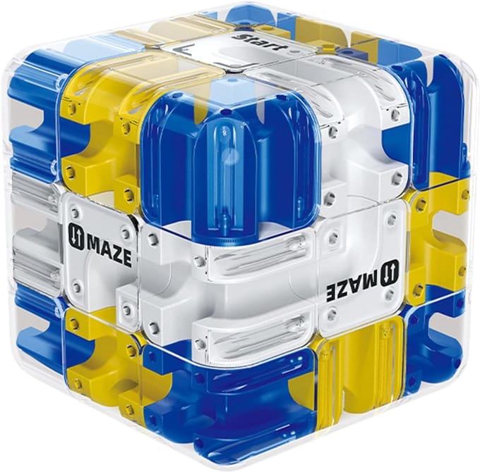 3D Doolhof Kubus - Logica Puzzel - Mentale Uitdaging - Rollerball Balans - 77 x 72 cm