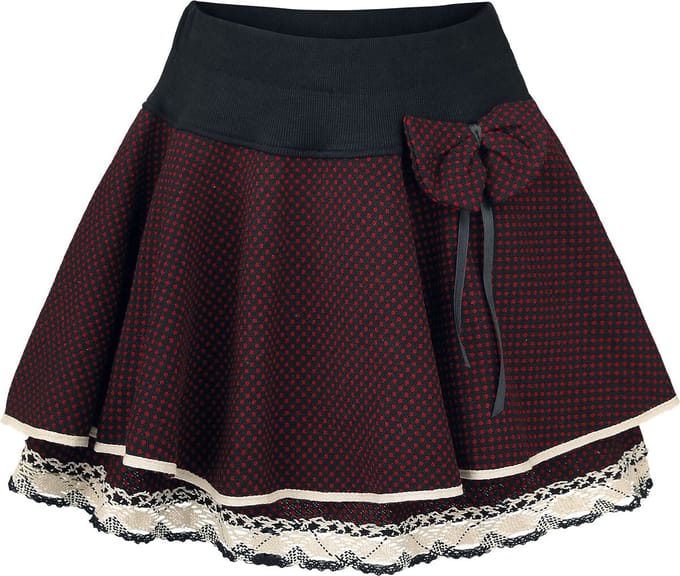 Innocent Minirok - Aya Bow - S tot M - voor Vrouwen - zwart-rood