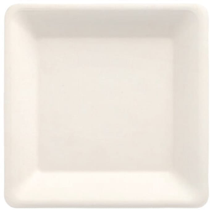 50 Borden van suikerriet pure hoekig 15,5 cm x 15,5 cm wit
