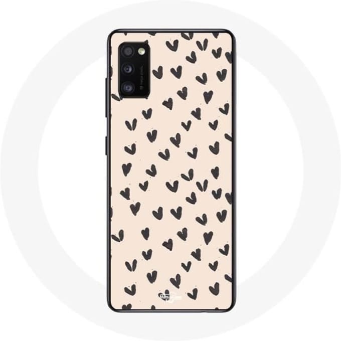 Samsung Galaxy A41 hoesje De abstracte zwarte achtergrond van de hartentextuur