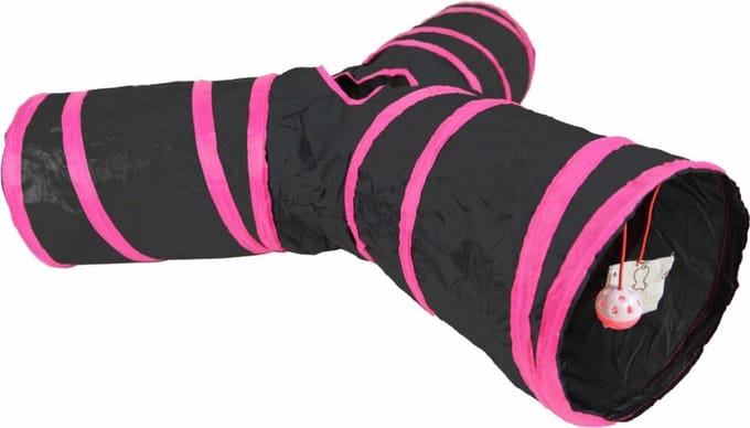Boon Speeltunnel Nylon Y-Model Zwart - Roze 85 x 25 cm
