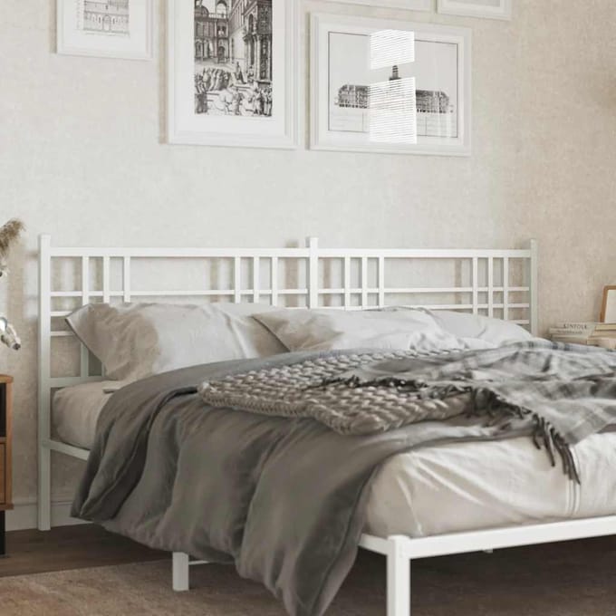 vidaXL - Vervangend - hoofdbord - 180 - cm - metaal - wit