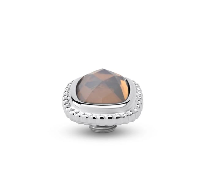 Melano Vivid Bali CZ Square Steentje Flanel Beige | Zilver