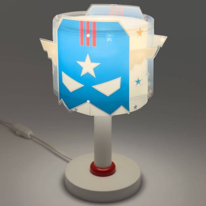 Dalber Kindertafellamp Blue Hero, G4, Ø 15 cm
