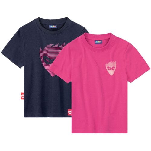 LUPILU 2 meisjes T-shirts (Roze/marine, 98/104)