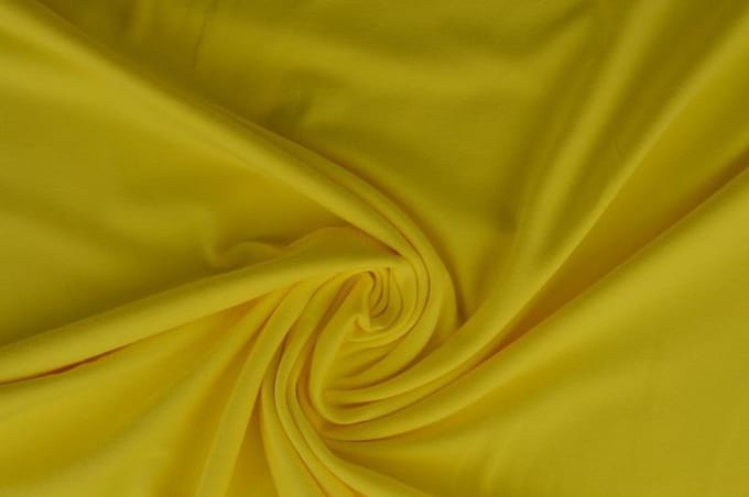 Katoen tricot stof - Geel - 10 meter