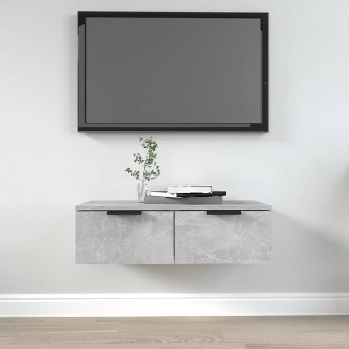 vidaXL - Wandkast - 68x30x20 - cm - bewerkt - hout - betongrijs