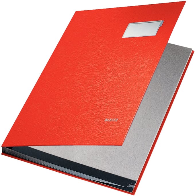LEITZ handtekenmap/vloeiboek, PP-omslag, 10 vakken, rood