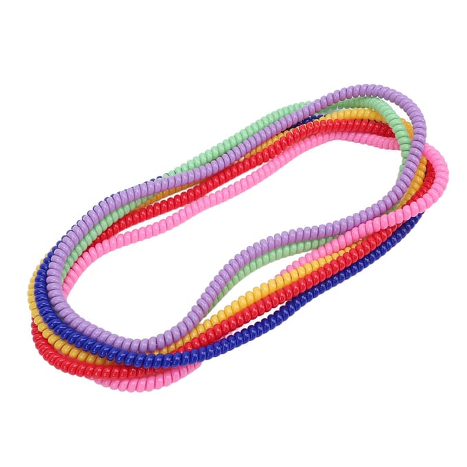 6 Stuks Rekbare Spiraalketting Sensorisch Kinderen Getextureerd Patroon Siliconen Kleurrijk Sensorische Ketting pink