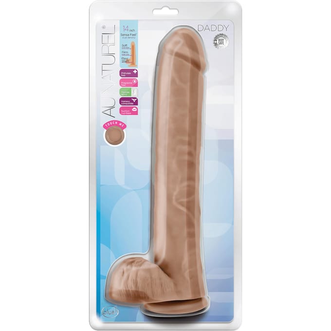 Blush Au Naturel Daddy 14 inch dildo Mocha - Bruin - 35.5 cm