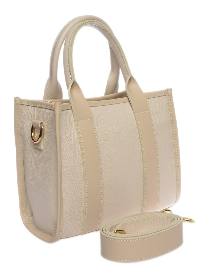 Isabella Rhea Beige Rundleer Tas