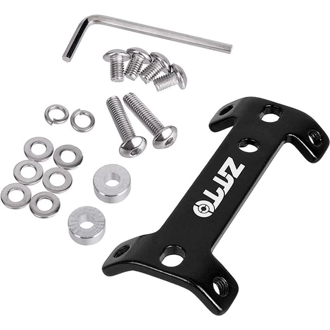 Aluminiumlegering Dubbelkoppige Fiets Bidonhouder Verlengstuk Mountainbike Waterfles Kooi Bevestiging zwart