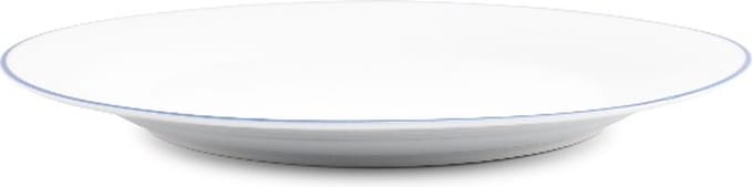 BonBistro Plat bord 27cm blue rim Basic White (Set van 6)