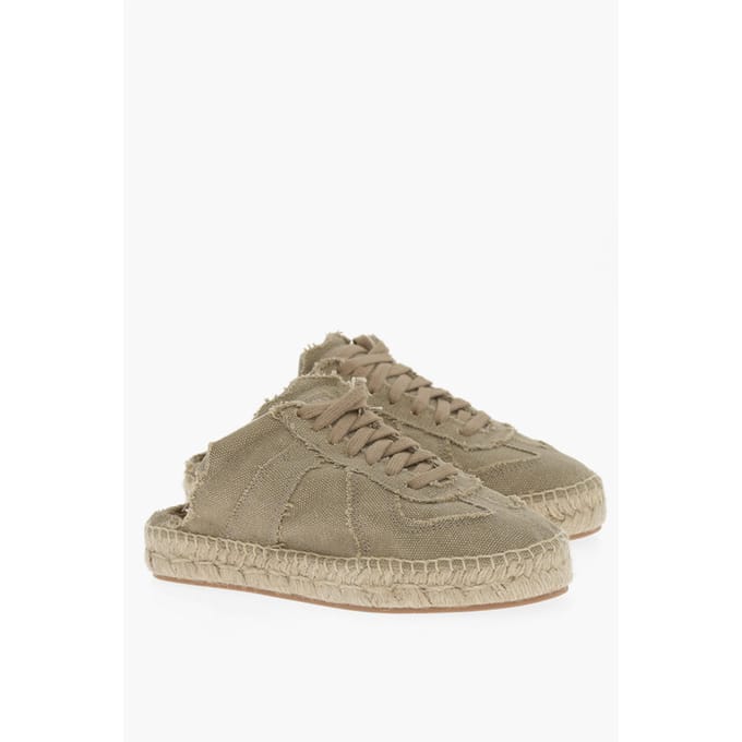 MM22 Open Back Katoenen Lage Sneakers in Groen