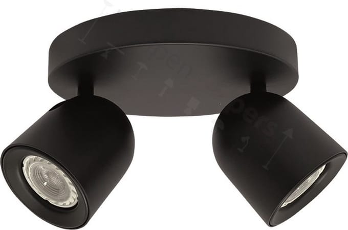 Solare Opbouwspot 2-lichts rond zwart - Modern - Freelight