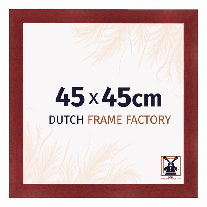 Fotolijst 45x45 cm - MDF - Wijnrood Geveegd - Praag