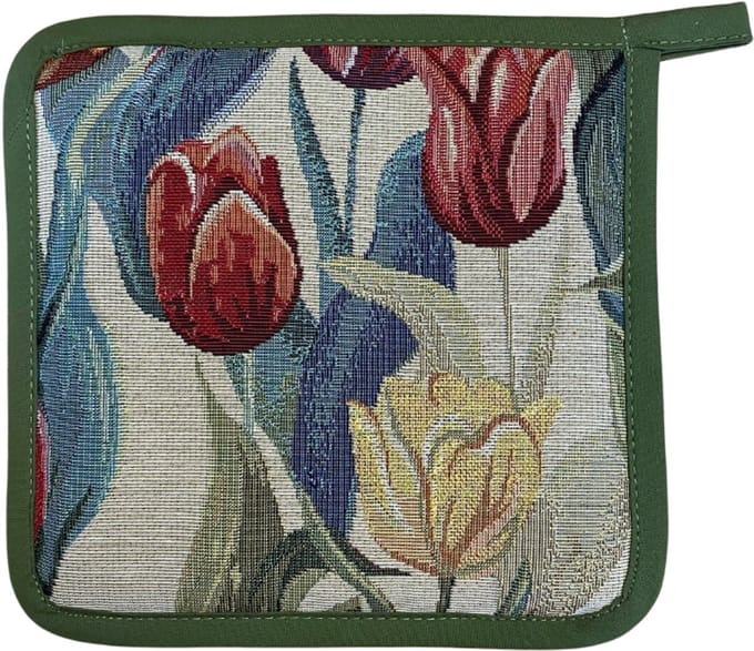 Pannenlap Tulpen – Gobelinstof 20x20 cm – Bloemenprint