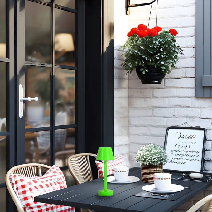 Lindby LED oplaadbaar licht Gaja, groen, USB, IP44, RGBW, dimbaar