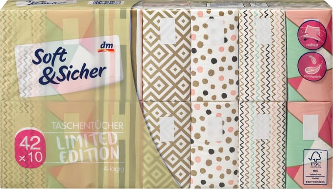 Soft&Sicher Zakdoekje Design 4lagig 42x10, 420 St