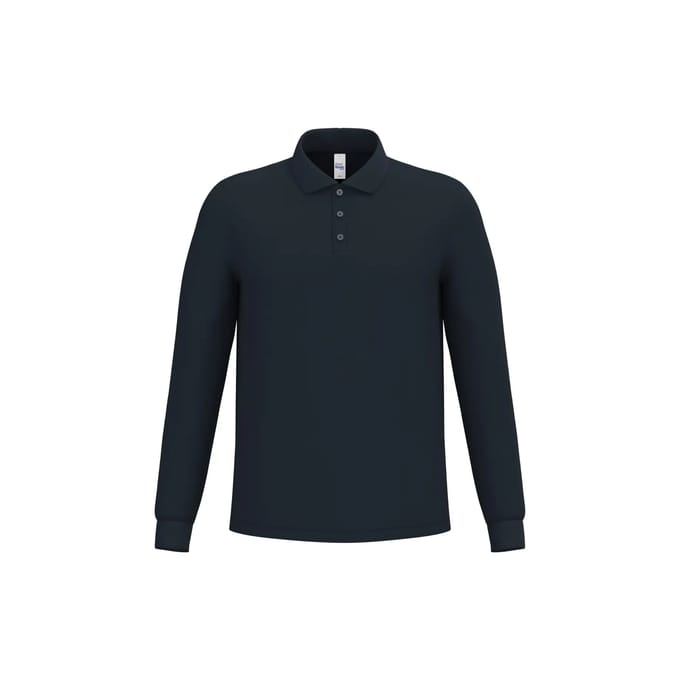 Polo van piqué stof met lange mouwen iDeal Basic Brand